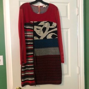 Red multi dress. Size medium.